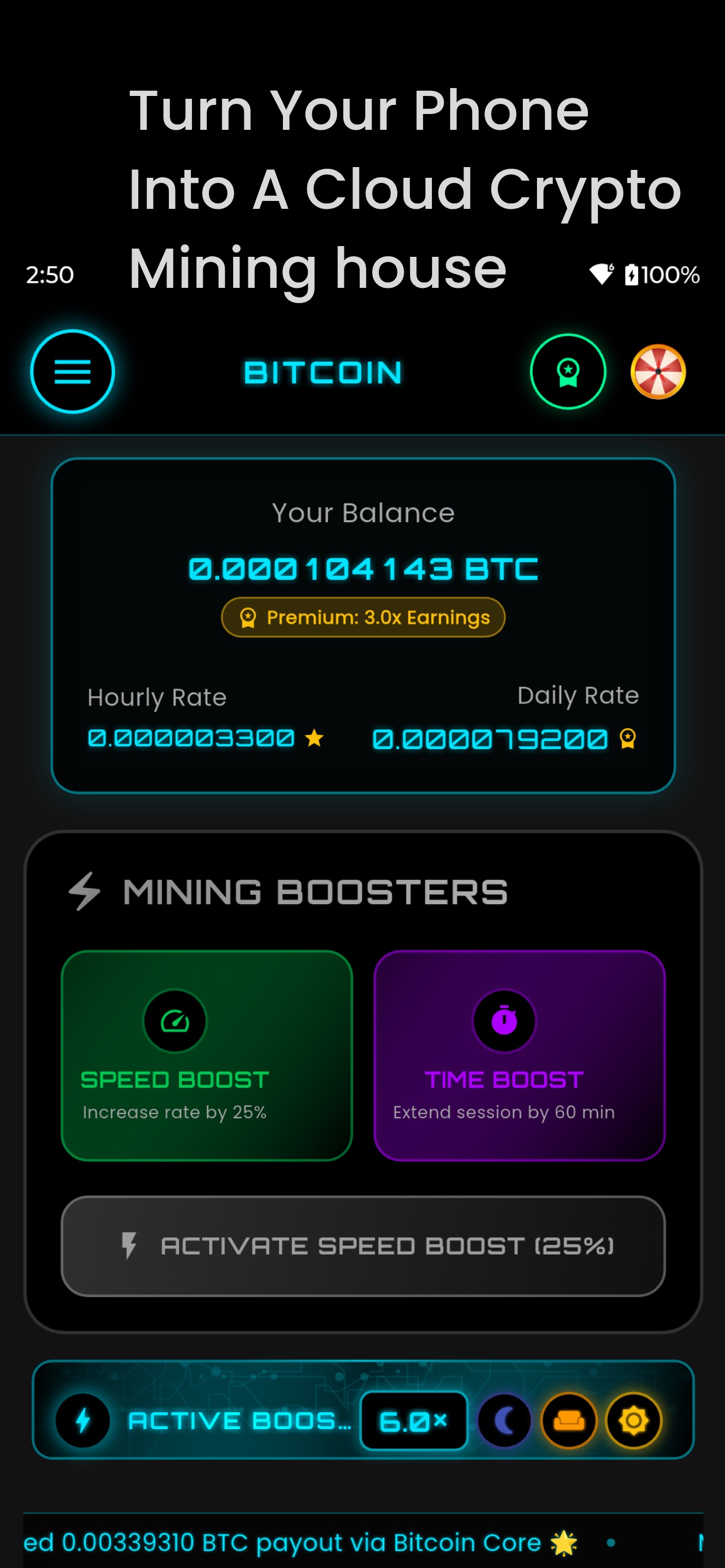 Bitcoin Mining - BTC Miner screenshot 2