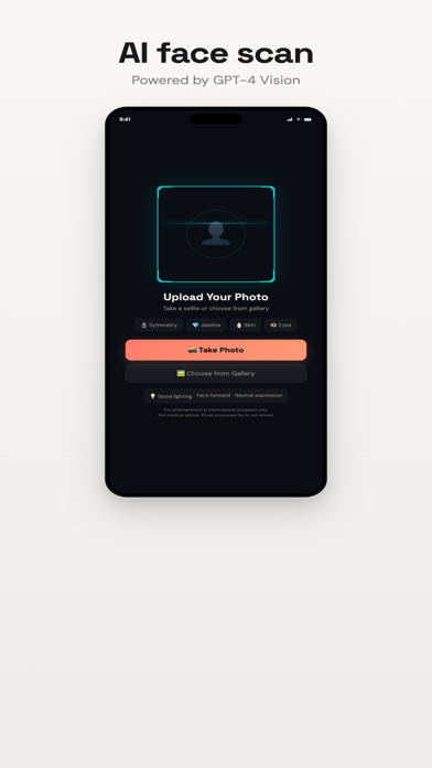 Glow Up App - AI Face Rating iPhone screenshot