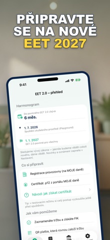 EET 2.0 – moje tržby 2027 iPhone screenshot