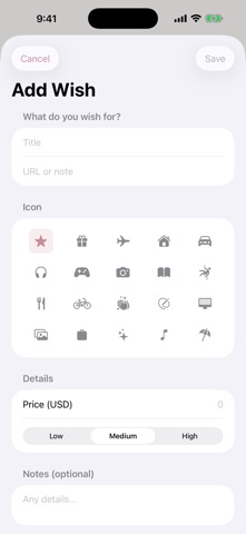 WishList Star iPhone screenshot