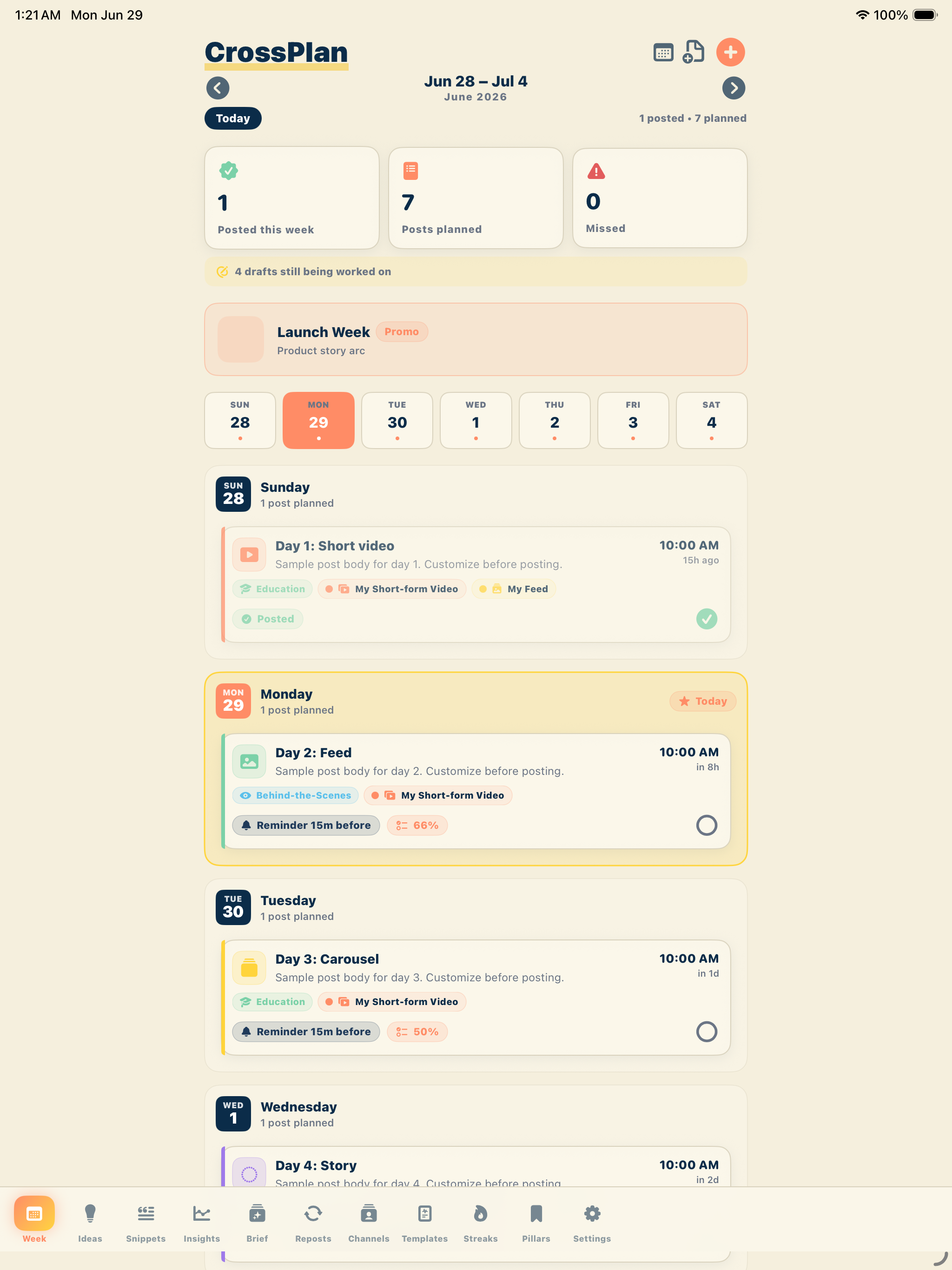 CrossPlan iPad screenshot 1 of 5