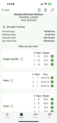 RepRecord Workout Tracker screenshot