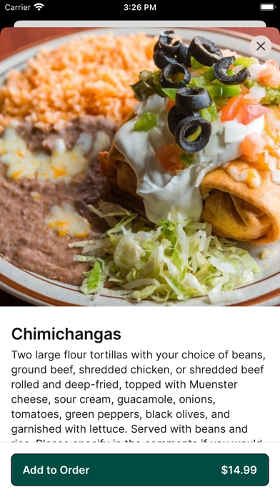 Pancho Villa's Mexican Cuisine iPhone screenshot 2 - Food & Drink app