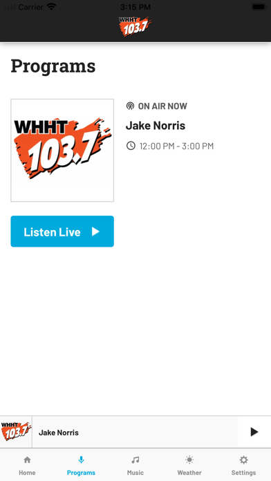 103.7 WHHT Screenshot