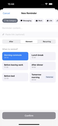 Snooze It - Quick Reminders iPhone screenshot