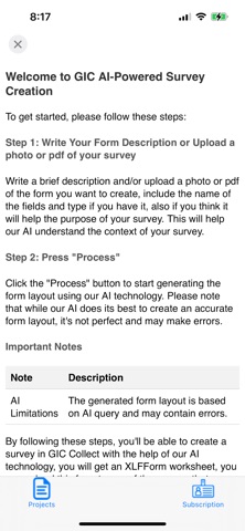 GIC XLSForm Creation Screenshot 2 of 5
