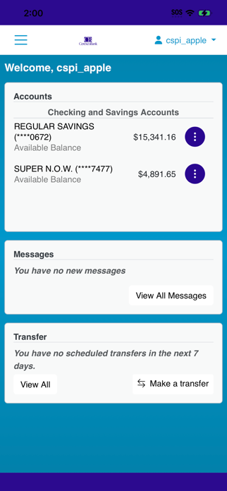 CerescoBank Mobile Screenshot 2 of 6