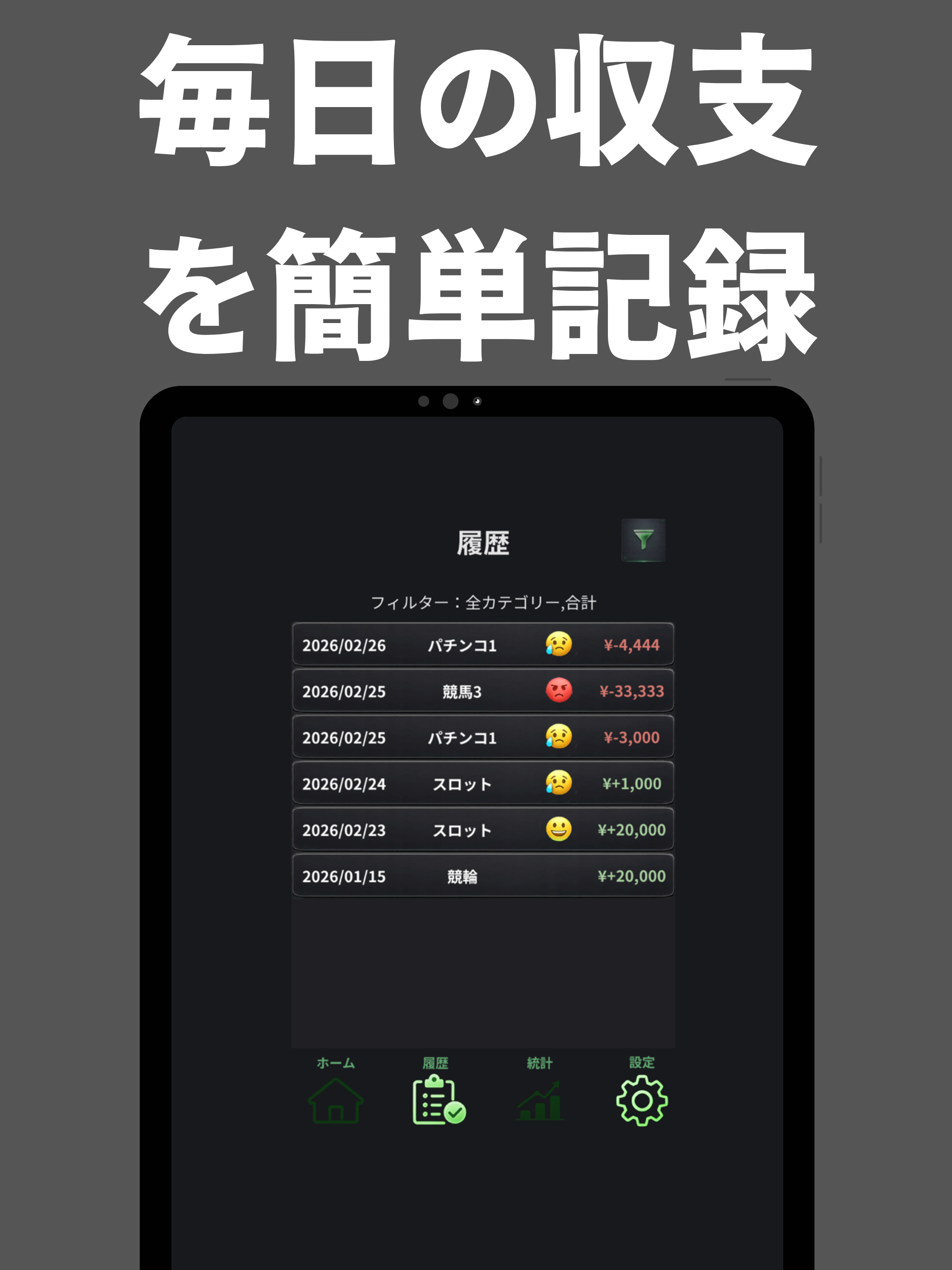 パチンコ・スロット収支カレンダー｜ギャンブル収支ノート・記録