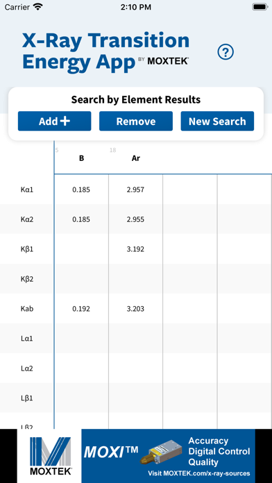 X-Ray Transition Energy App Screenshot 4 - AppWisp.com X-Ray Transition Energy App Screenshot 4 - AppWisp.com
