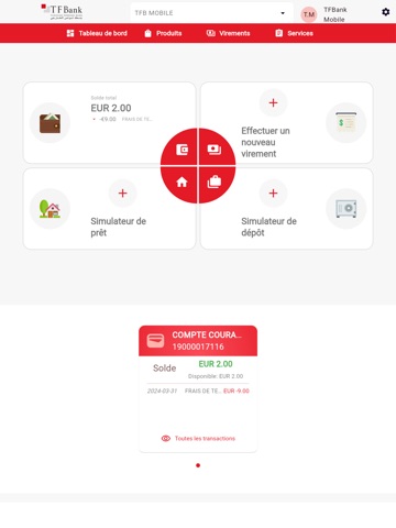 TFBank Mobile iPad screenshot