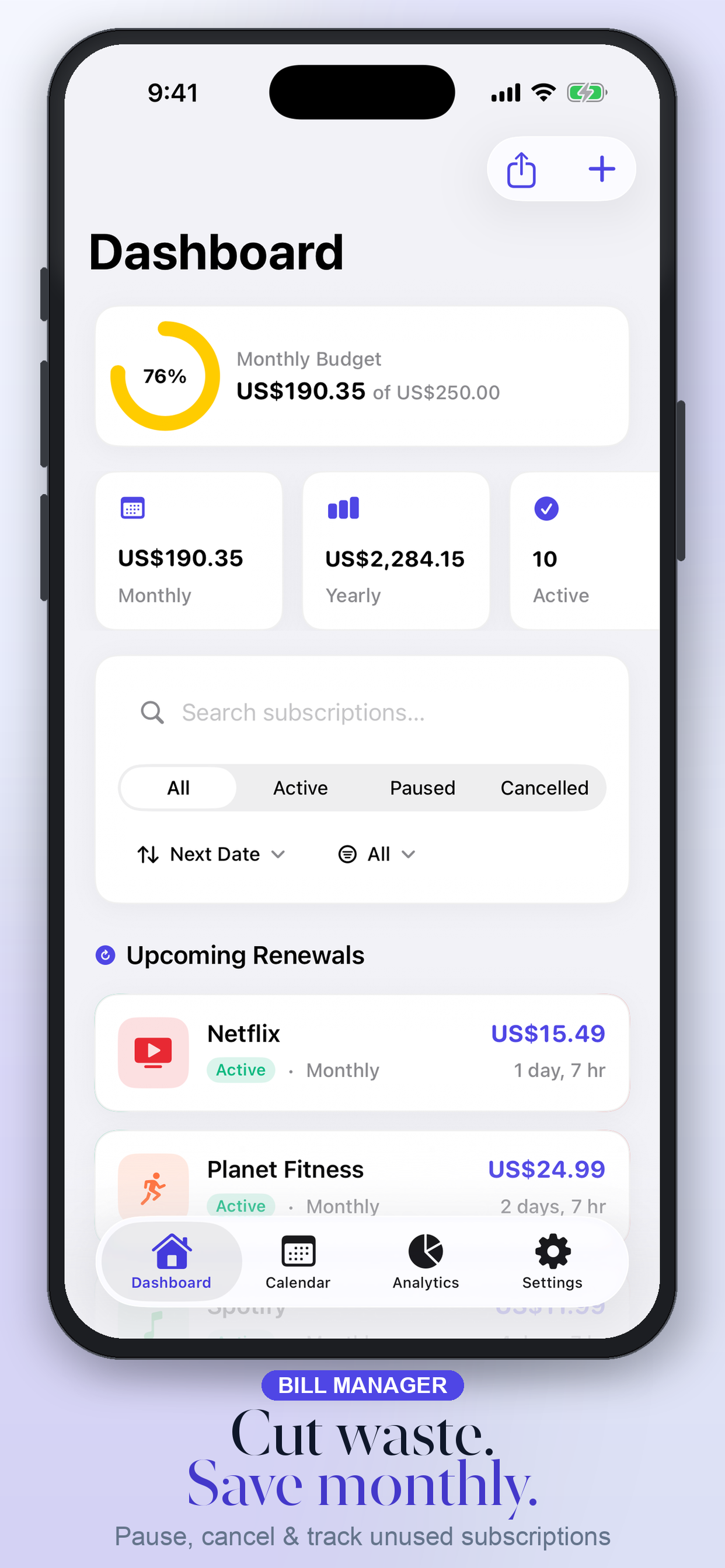 Subscription Tracker & Manager screenshot 4