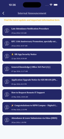 KIS HUMAN RESOURCES iPhone screenshot