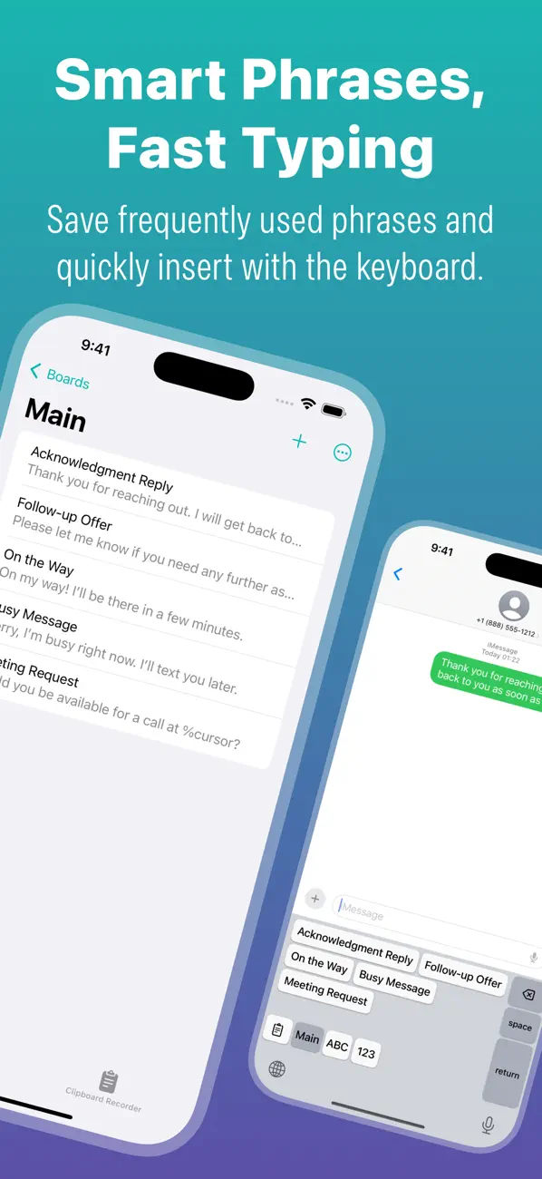 #1. CannedText Clipboard Keyboard (iOS) By: Yuta Hirobe
