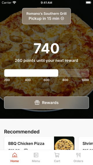 Romano's Southern Grill app screenshot
