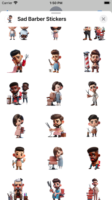 Screenshot #2 pour Sad Barber Stickers