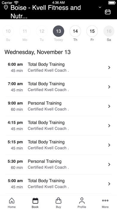 Kvell Fitness and Nutrition Screenshot