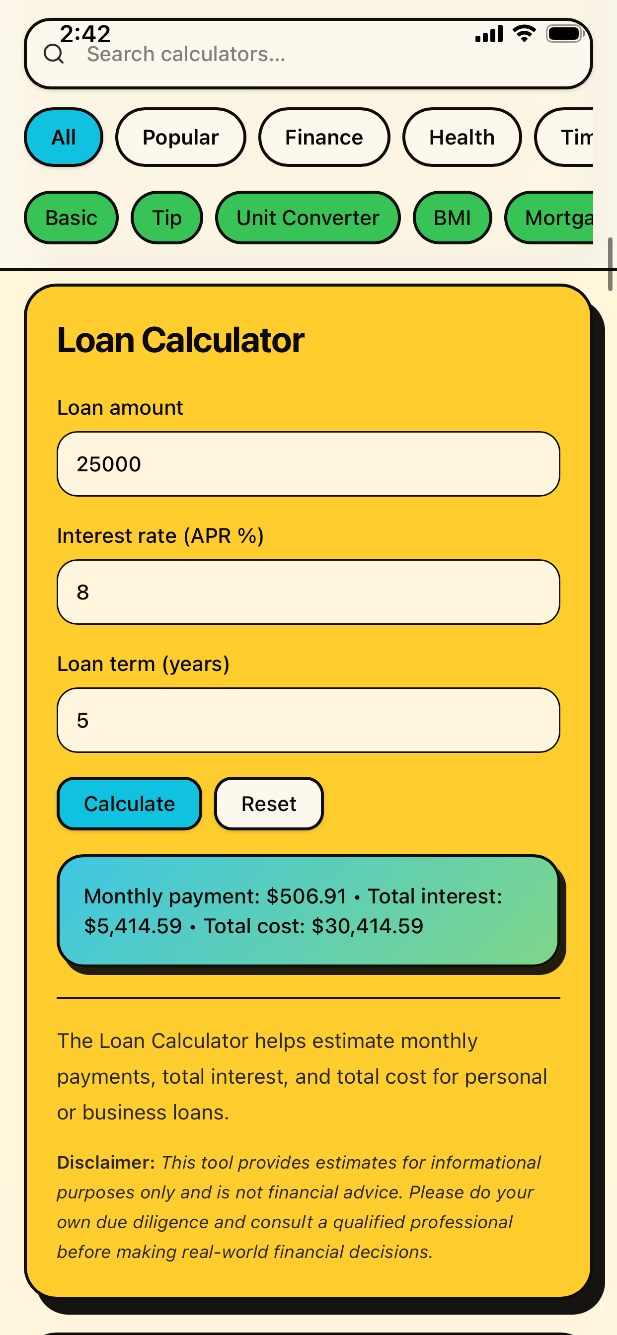 Fast Online Calculator screenshot 4