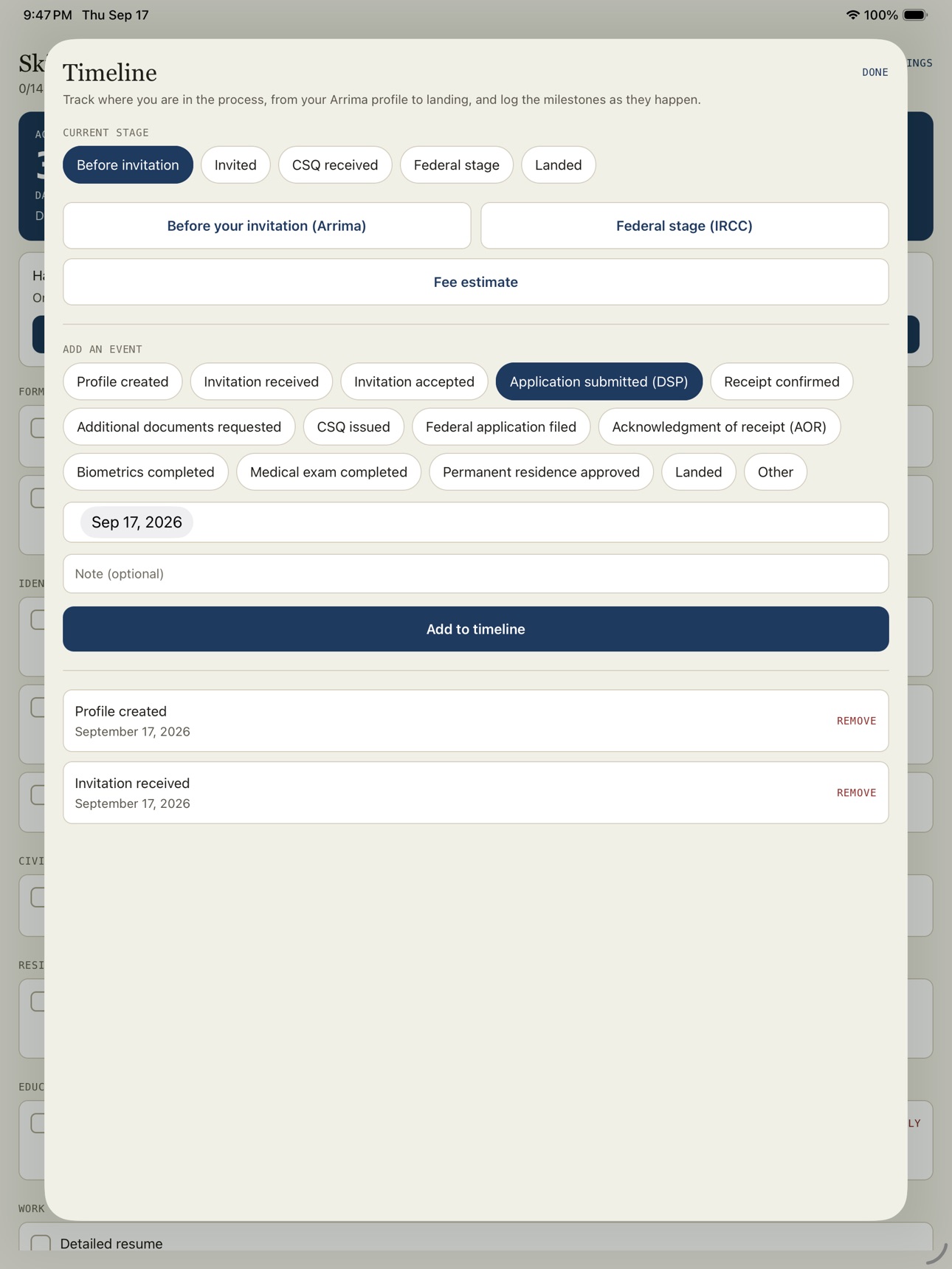 Screenshot 8 of MonDossier: CSQ Checklist