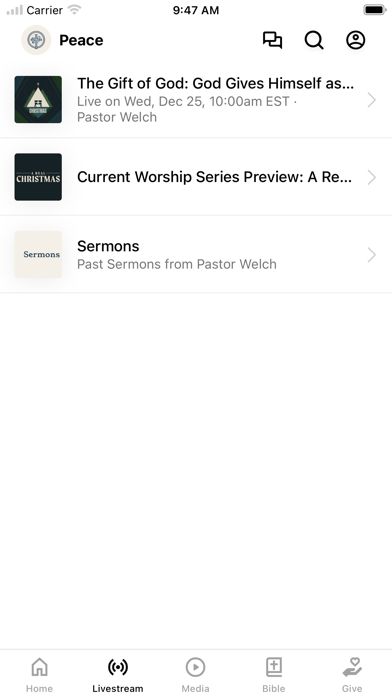 Peace Lutheran Houghton Screenshot
