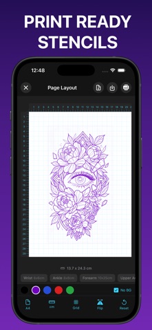 StencilX: Tattoo Stencil Maker iPhone screenshot