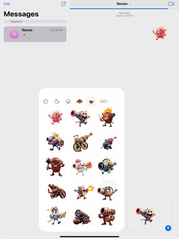 Boom Cannon Stickers iPad screenshot