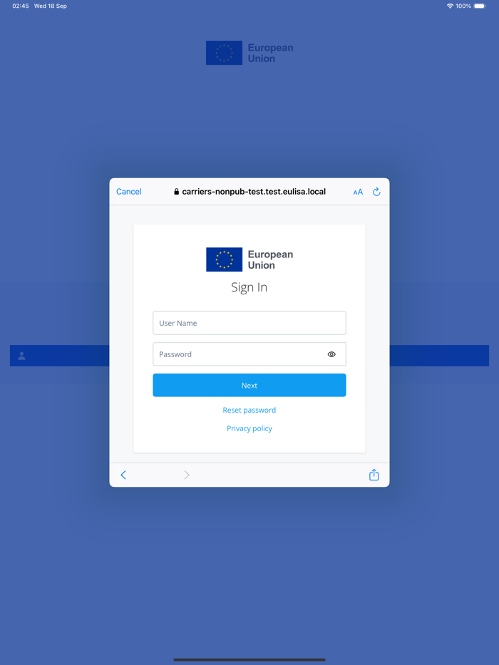 EU Carrier Interface Training
