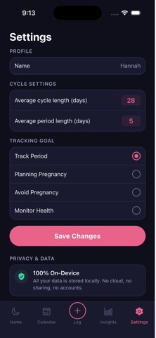 Luna: Private Cycle Tracker Screenshot 2 of 4