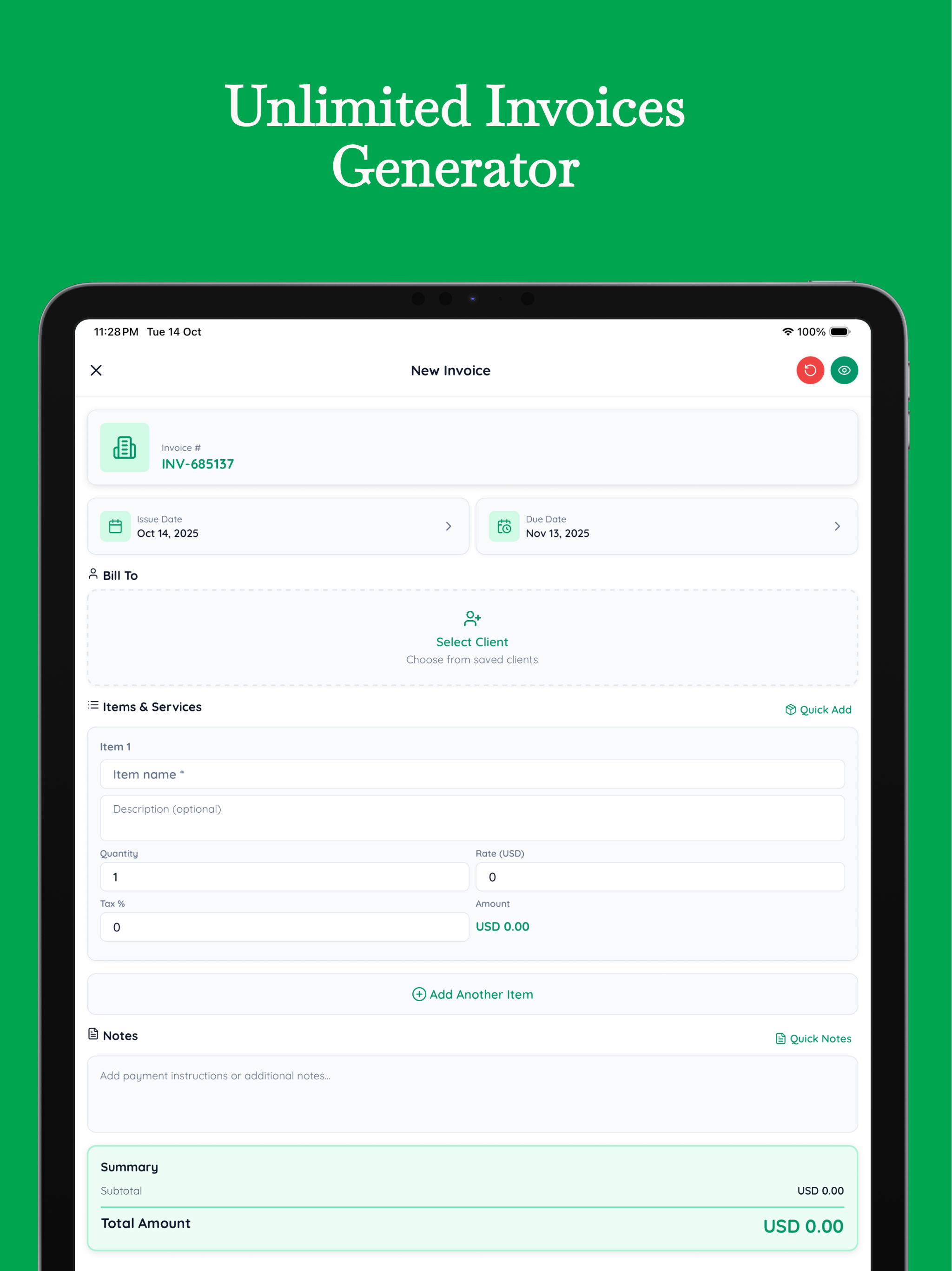 Business Invoice Maker - Quick