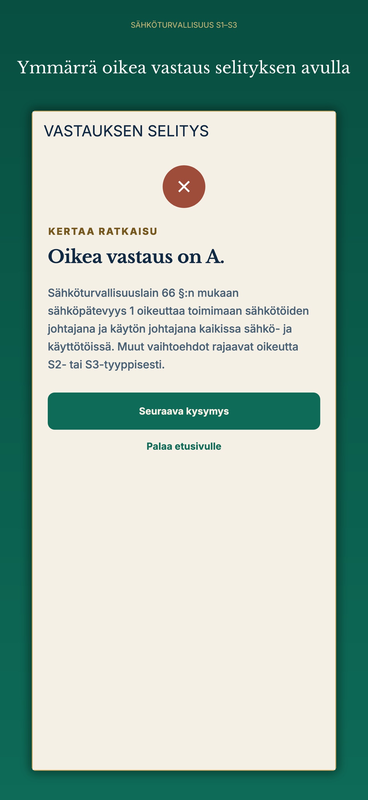 Screenshot 3 of Sähköturvallisuus S1–S3