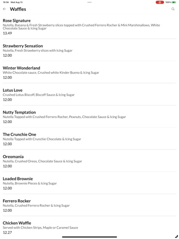 Rose Desserts iPad screenshot
