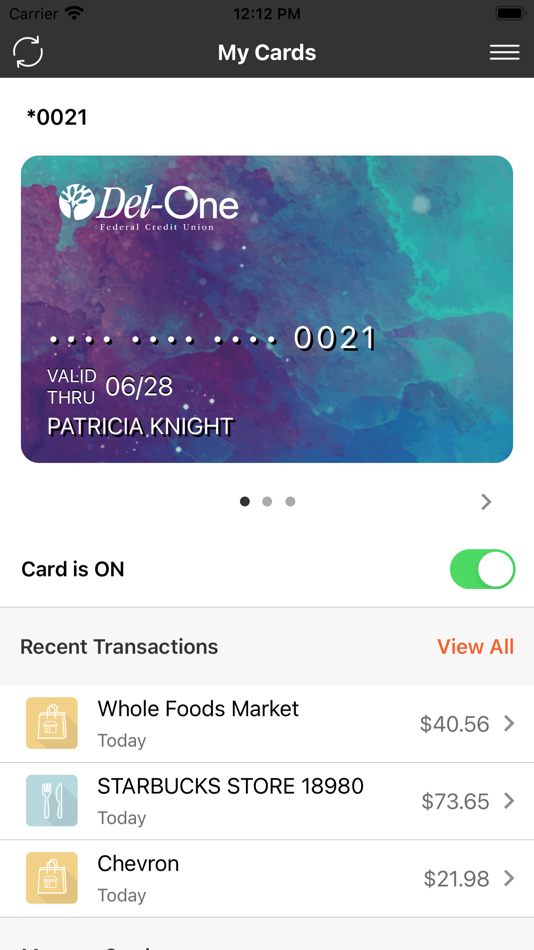 #1. Del-One Card Command (iOS) 由: Del-One Federal Credit Union