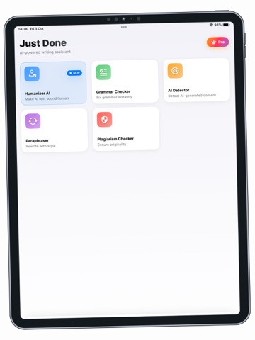 Just Humanizer AI Detector iPad screenshot
