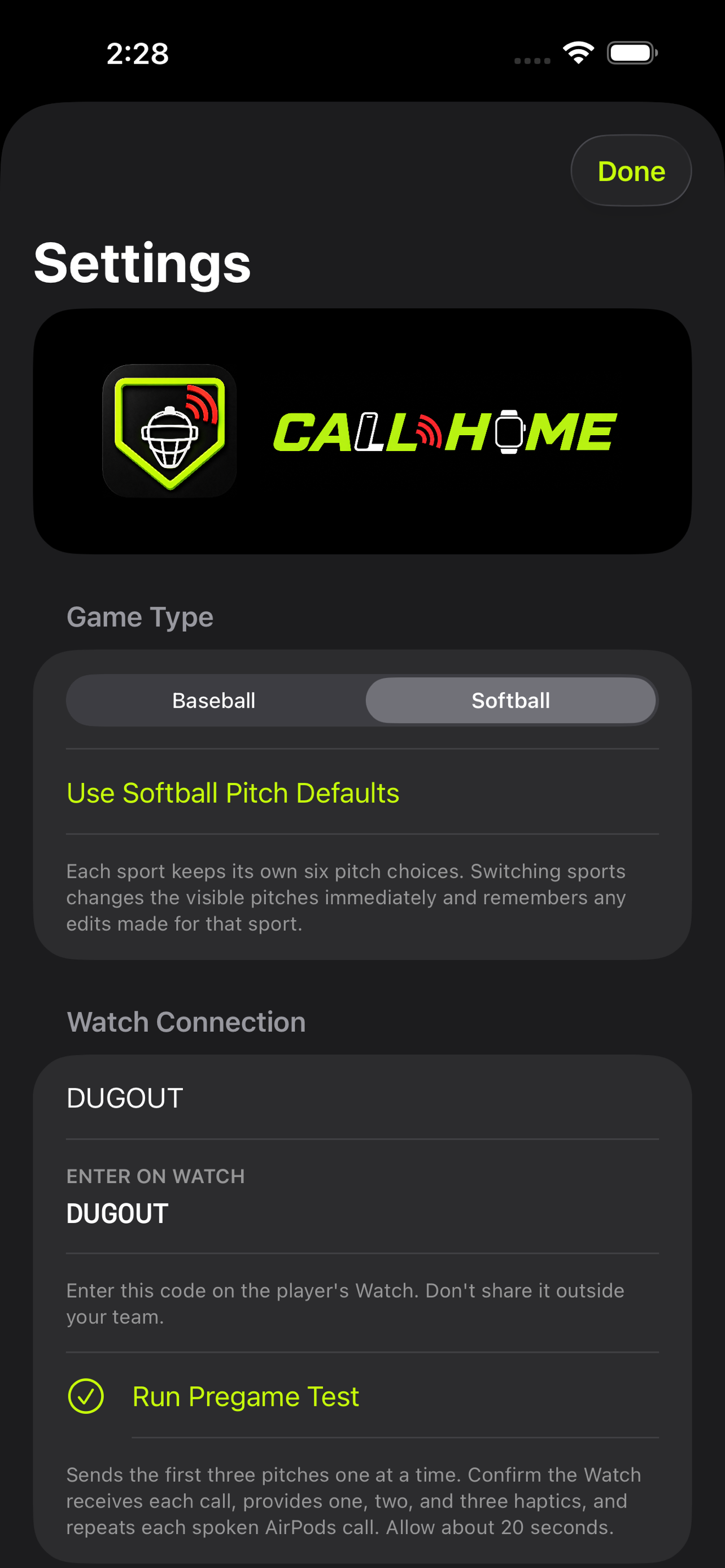 Call Home: Pitch Calling screenshot 2