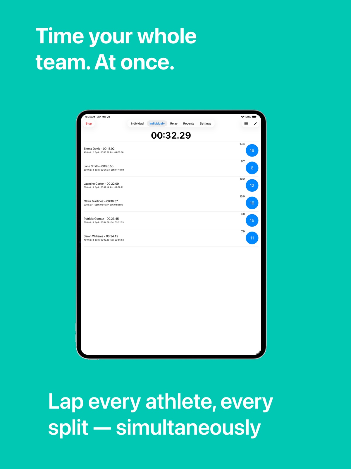 Stopwatch for Track & Field ipad screenshot 2