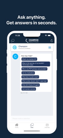 Champion Health Plan Member screenshot