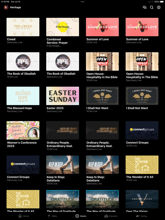 Heritage Church Hattiesburg iPad screenshot 2 - Education app