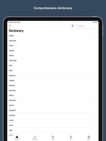 First Name Dictionary iPad screenshot