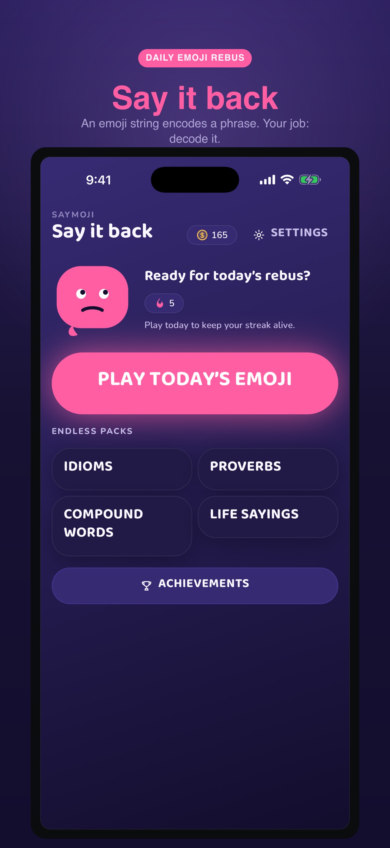 Screenshot 1 of Saymoji: Guess the Emoji Quiz