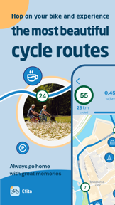 Efita cycling – route app screenshot