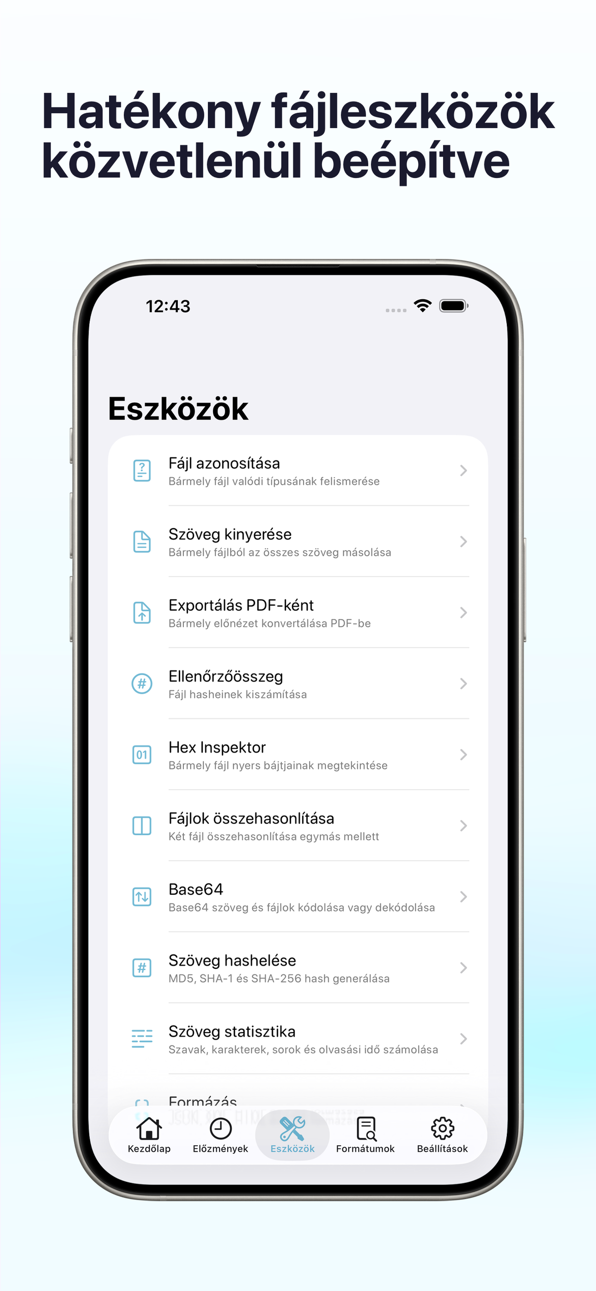Ero fajl eszkozok, beepitve