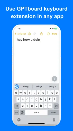 GPTboard - AI Keyboard screenshot 1