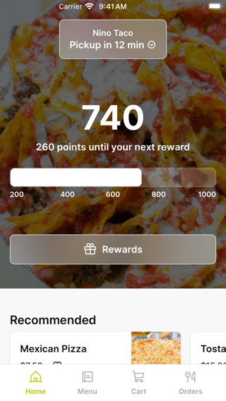 Nino Taco To Go app screenshot