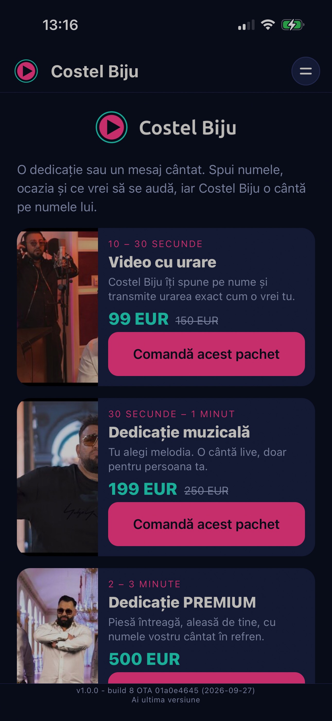 Screenshot 1 of Dedicații Costel Biju