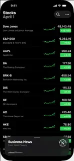 Stocks screenshot 1