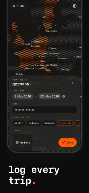 raum. map of countries visited screenshot 2