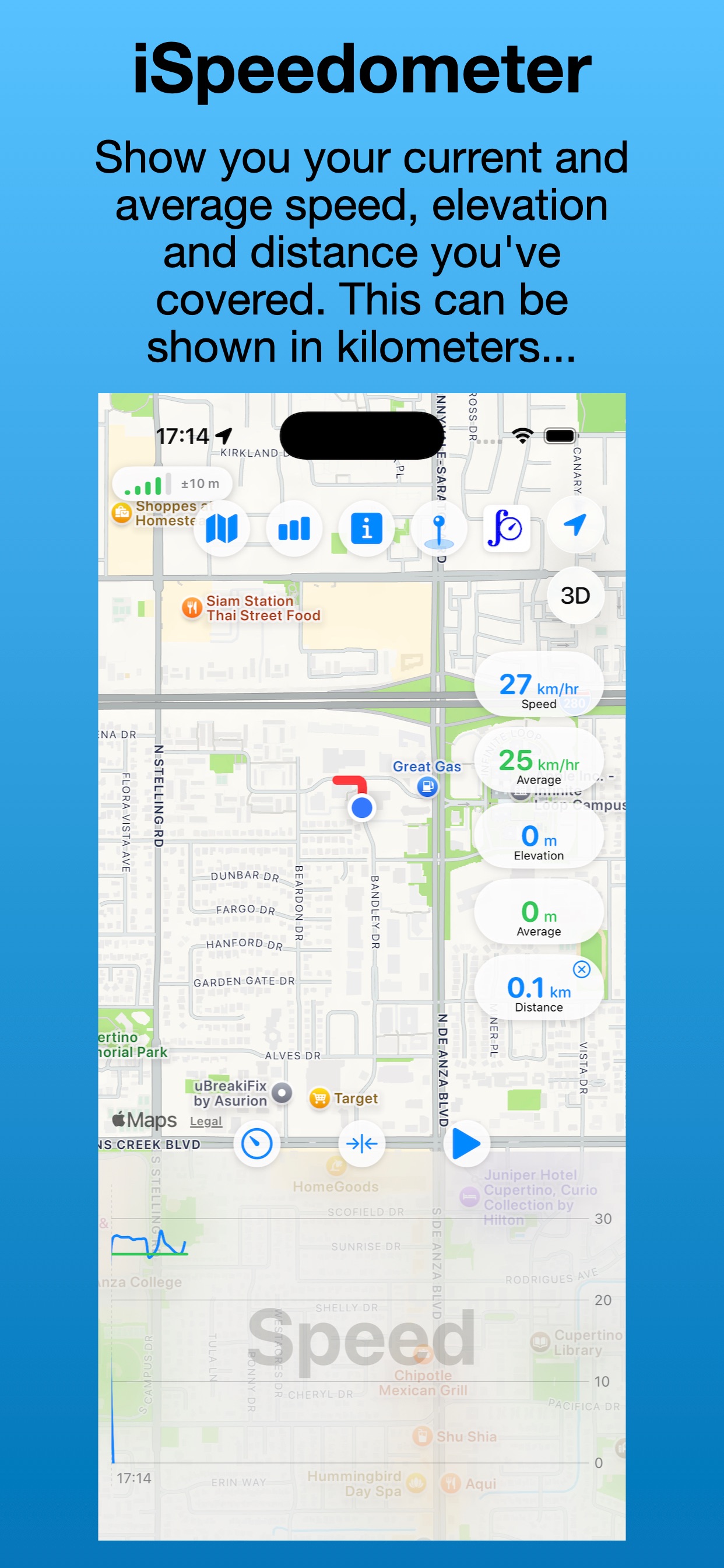Screenshot 1 of iSpeedometer