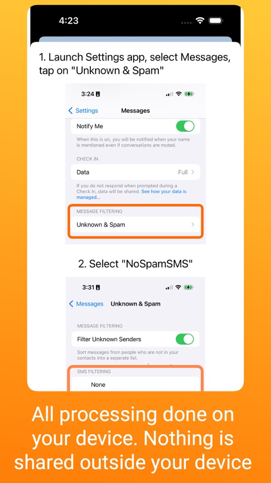 #3. NoSpamSMS: Stop Spam Messages (iOS) Podle: MaaDoTaa