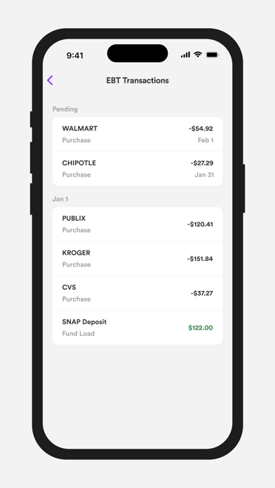 Purple - Banking & Benefits Screenshot