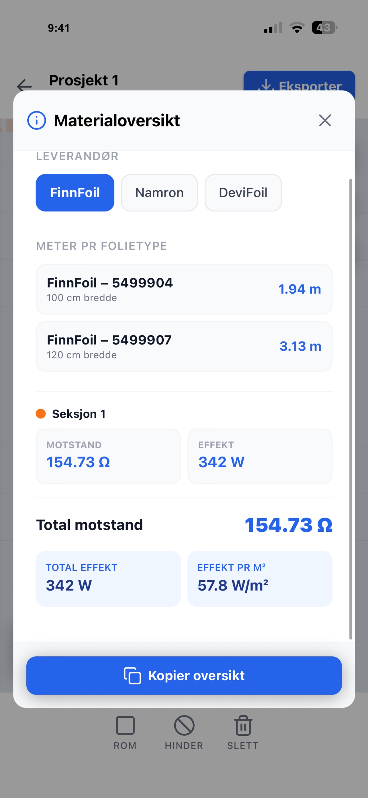 Screenshot 3 of Varmefolie Assistenten