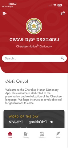 Cherokee Nation Dictionary iPhone screenshot